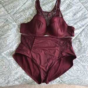Two piece plus size swim wear